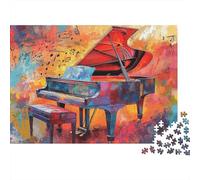 Arte del Piano Colorido 1000 Piezas Rompecabezas Clásico DecoracióN Familiar Colorido Piano Grande Jigsaw Desafíos Difíciles para Familiares Y Amigos 70x50cm/1000pcs