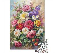 Arte del Ramo Floral Rompecabezas 1000 Piezas Adultos DIY Papel Regalo Hombre Mujer Coloridos Ilustrados 38x26cm/1000pcs