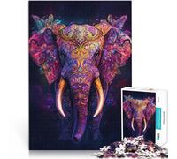 Arte del Rey Elefante Rompecabezas de 1000 Piezas para Adolescentes Desafío difícil para aliviar el estrés Juego Educativo para cumpleaños y Navidad. 38x26cm