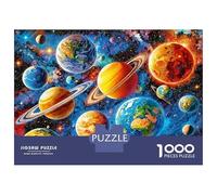 Arte del Sistema Solar 1000 Piezas Set De Puzzle Puzzle Premium, Cartón Resistente - DIY Super Divertido para La Familia, Decoración Bonita, Regalo De Cumple Ideal 52x38cm/1000pcs