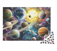 Arte del Sistema Solar Puzzles Imposible,desafío for Adults Interesante Entretenimiento Creativo 1000 Piezas Obra De Arte De Juego De para Adultos, Regalos A Partir De 14 Años 52x38cm/1000pcs