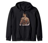 Arte del Tatuaje Nacido con Tinta en el Interior Sudadera con Capucha
