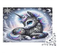 Arte del Unicornio nevado Puzzle 1000p para Amantes De Puzzles Difícil Idea De Regalo Mejor Valorados Actividad para Fiestas Cartón Robusto 52x38cm/1000pcs