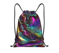 Arte Digital Abstracto Con Colores Vibrantes Hombre Mujer Mochilas Deportiva Casual Mochila Con Cordón Con Cordón Bolsa De Gimnasio Para Baloncesto Voleibol Acampada