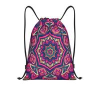 Arte Digital De Mandala Simétrico Multicolor Vibrante E Intrincado Mochila Cordón Guardarla Mochila Gym Casual Bolsa De Deporte para Acampada Senderismo Natación 39X46Cm