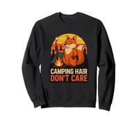 Arte divertido con forma de zorro para acampar Hair Don't Care Sudadera