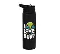 Arte divertido con texto en inglés «Me encanta eructar» Stainless Steel Insulated Water Bottle