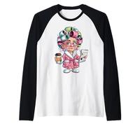 Arte Divertido de café matutino para Mujer trabajadora Camiseta Manga Raglan