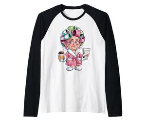 Arte Divertido de café matutino para Mujer trabajadora Camiseta Manga Raglan