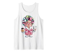 Arte Divertido de café matutino para Mujer trabajadora Camiseta sin Mangas