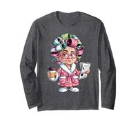 Arte Divertido de café matutino para Mujer trabajadora Manga Larga