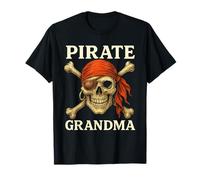 Arte divertido de calavera de la abuela pirata Camiseta