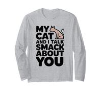 Arte Divertido de My Cat and I Talk Smack para Amantes de los Gatos Manga Larga