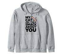 Arte Divertido de My Cat and I Talk Smack para Amantes de los Gatos Sudadera con Capucha