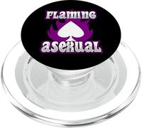 Arte divertido del símbolo del as de moda asexual llameante PopSockets PopGrip para MagSafe