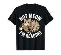 Arte Divertido para Amantes de los Libros Not Meow I'm Reading Grumpy Looking Cat Camiseta