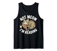 Arte Divertido para Amantes de los Libros Not Meow I'm Reading Grumpy Looking Cat Camiseta sin Mangas