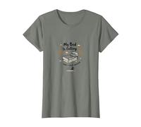 Arte Divertido para Amantes del sueño: Mi Cama Llama y Debo Responder Camiseta, Mujer, Verde Militar Jaspeado, S