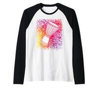Arte Djembe Genial Un Tambor Africano De Orgulloso Baterista Camiseta Manga Raglan