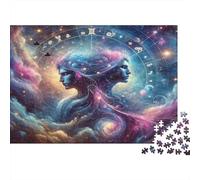 Arte Dos Rostros Galaxia Puzzle de 1000 Piezas Papel para Adultos Escena Cósmica de Ensueño Juego de Puzzle 1000 Piezas Relajación Familia Decoración 38x26cm/1000pcs