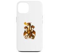 Arte Dragón Hidra Respirando Fuego Tres Monstruos Cuello Largo Carcasa para iPhone 13