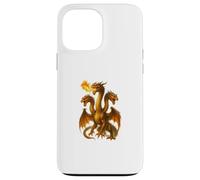 Arte Dragón Hidra Respirando Fuego Tres Monstruos Cuello Largo Carcasa para iPhone 13 Pro MAX