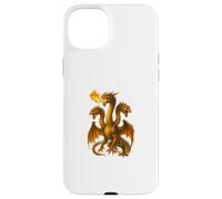 Arte Dragón Hidra Respirando Fuego Tres Monstruos Cuello Largo Carcasa para iPhone 15 Plus
