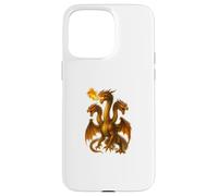Arte Dragón Hidra Respirando Fuego Tres Monstruos Cuello Largo Carcasa para iPhone 15 Pro MAX