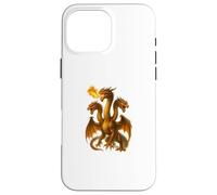 Arte Dragón Hidra Respirando Fuego Tres Monstruos Cuello Largo Carcasa para iPhone 16 Pro MAX