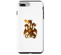 Arte Dragón Hidra Respirando Fuego Tres Monstruos Cuello Largo Carcasa para iPhone 7 Plus/8 Plus