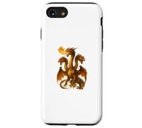 Arte Dragón Hidra Respirando Fuego Tres Monstruos Cuello Largo Carcasa para iPhone SE (2020) / 7/8