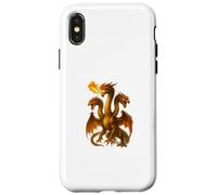 Arte Dragón Hidra Respirando Fuego Tres Monstruos Cuello Largo Carcasa para iPhone X/XS