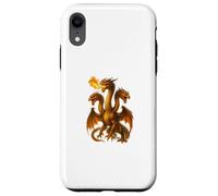 Arte Dragón Hidra Respirando Fuego Tres Monstruos Cuello Largo Carcasa para iPhone XR