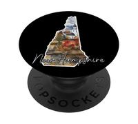 Arte en Acuarela del Paisaje otoñal de New Hampshire PopSockets PopGrip Adhesivo
