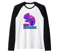 Arte en Color camaleón vívido Camiseta Manga Raglan