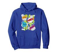 Arte en Color de Las Tortugas Ninja Mutantes Adolescentes Sudadera con Capucha, Unisex para Adultos, Azul Real, XXL