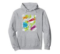Arte en Color de Las Tortugas Ninja Mutantes Adolescentes Sudadera con Capucha, Unisex para Adultos, Gris Jaspeado, S
