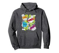 Arte en Color de Las Tortugas Ninja Mutantes Adolescentes Sudadera con Capucha, Unisex para Adultos, Jaspeado Oscuro, S