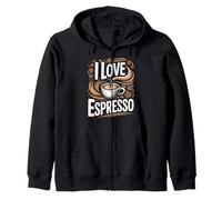 Arte en espiral con forma de «I Love Espresso Coffee Beans» Sudadera con Capucha