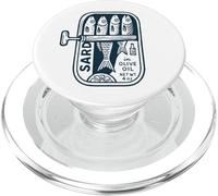 Arte en Lata de sardinas Dibujado a Mano, Retro, con Vibraciones costeras y oceánicas PopSockets PopGrip para MagSafe