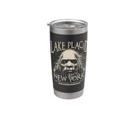 Arte en marfil de Bigfoot 1800 Sasquatch de Lake Placid, Nueva York Vaso térmico de acero inoxidable de doble pared
