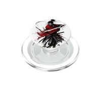 Arte en Movimiento Crimson Samurai Ink Warrior Katana Battle PopSockets PopGrip para MagSafe