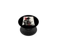 Arte en Tinta Samurai Cat Warrior Ink Kawaii Anime Cat Samurai PopSockets PopGrip Adhesivo
