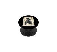 Arte en Tinta Samurai Cat Warrior Ink Kawaii Anime Cat Samurai PopSockets PopGrip Adhesivo