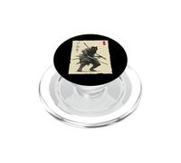 Arte en Tinta Samurai Cat Warrior Ink Kawaii Anime Cat Samurai PopSockets PopGrip para MagSafe