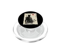 Arte en Tinta Samurai Cat Warrior Ink Kawaii Anime Cat Samurai PopSockets PopGrip para MagSafe