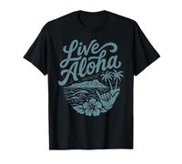 Arte en Vivo de Aloha Shaka Surf Wave Hibiscus Hawaii Diamondhead Camiseta
