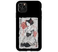 Arte épico de un gato ninja montando tiburones, divertido ukiyo-e japonés Carcasa para iPhone 11 Pro Max