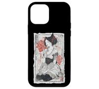 Arte épico de un gato ninja montando tiburones, divertido ukiyo-e japonés Carcasa para iPhone 12 mini
