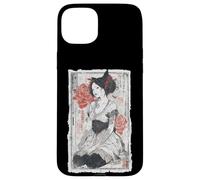 Arte épico de un gato ninja montando tiburones, divertido ukiyo-e japonés Carcasa para iPhone 15 Plus